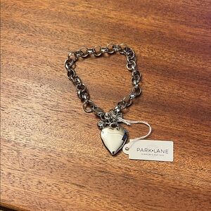 Park Lane Silver Chain Bracelet with Heart Charm